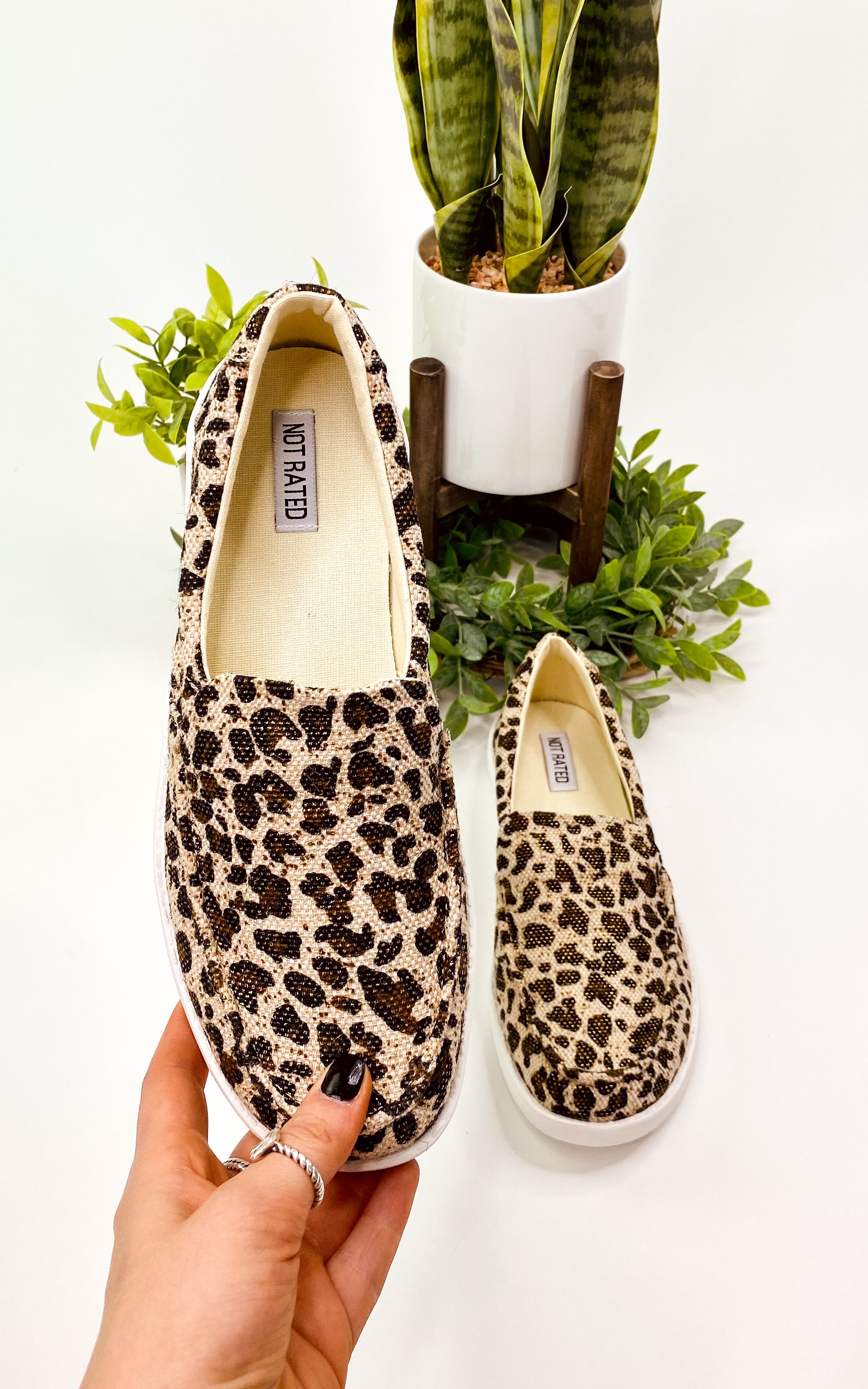 Maya Leopard Sneakers Moc Toe Memory Foam Footbed Comfort Naughty Monkey