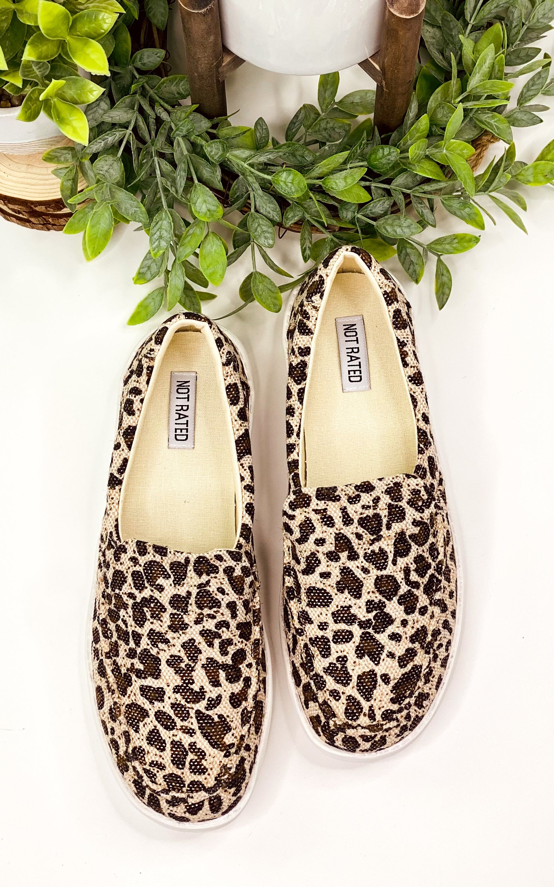 Maya Leopard Sneakers Moc Toe Memory Foam Footbed Comfort Naughty Monkey