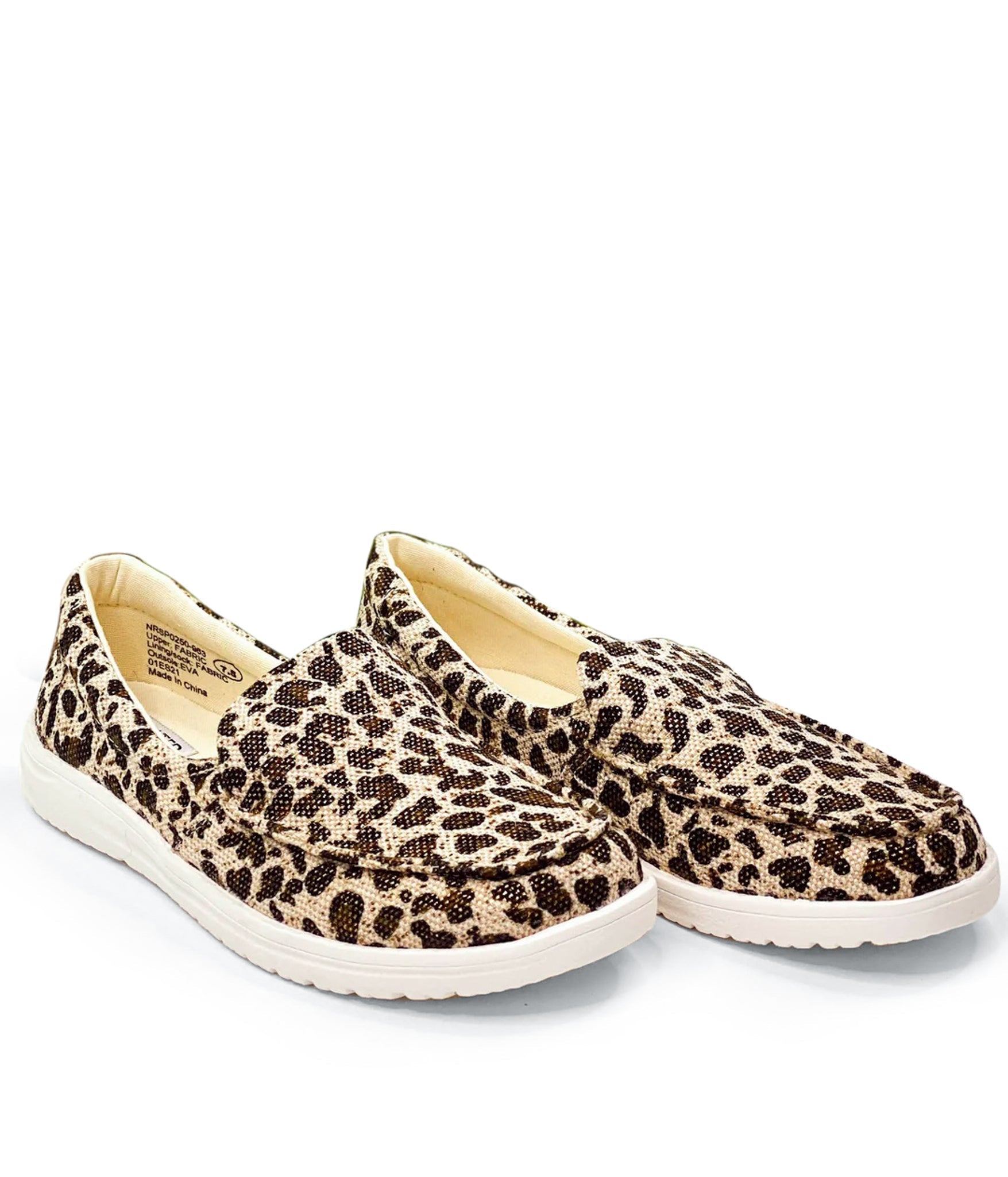 Maya Leopard Sneakers Moc Toe Memory Foam Footbed Comfort Naughty Monkey