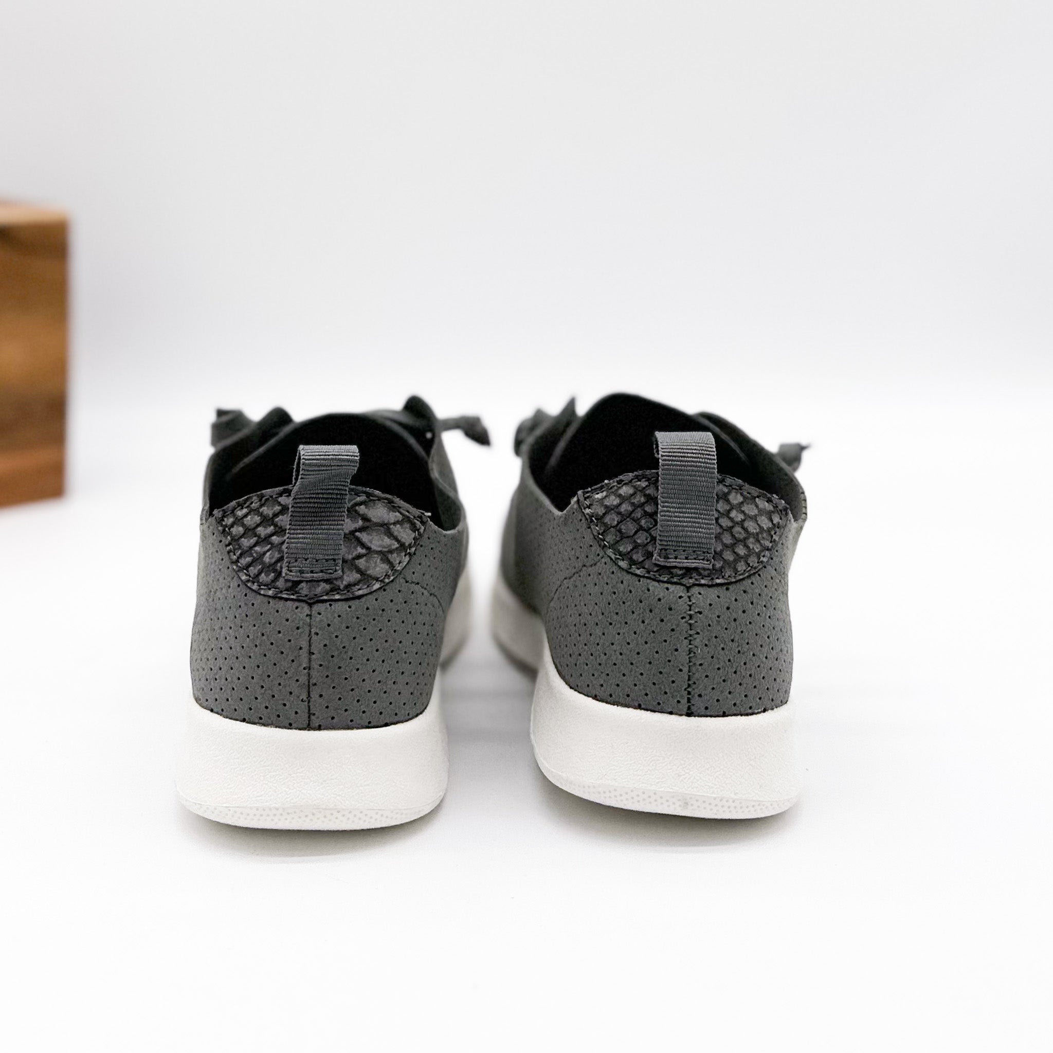 Mayo Grey Sneaker Casual Shoes Faux Suede Padded Insole Naughty Monkey