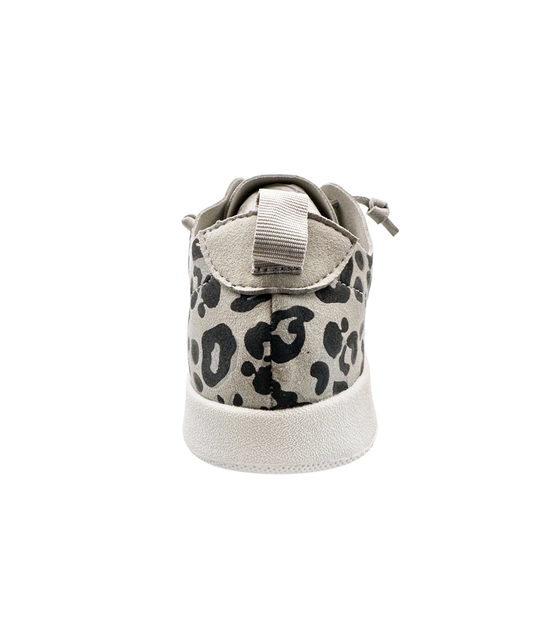 Mayo Sneaker Light Grey Leopard Faux Suede Wide Fit Naughty Monkey