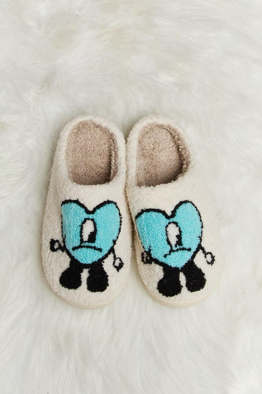 Melody Love Heart Print Plush Slippers - Love Salve