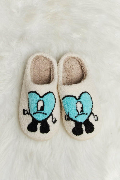 Melody Love Heart Print Plush Slippers - Love Salve