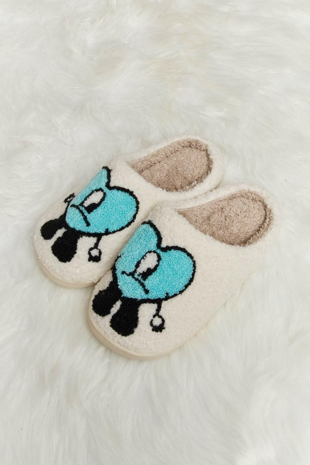 Melody Love Heart Print Plush Slippers - Love Salve