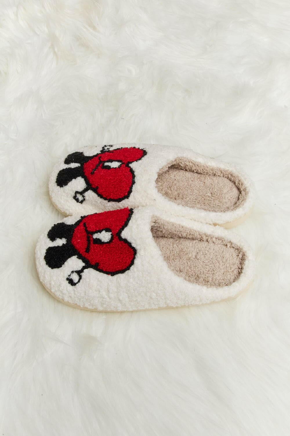 Melody Love Heart Print Plush Slippers - Love Salve