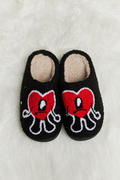 Melody Love Heart Print Plush Slippers - Love Salve