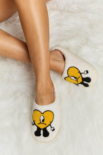 Melody Love Heart Print Plush Slippers - Love Salve