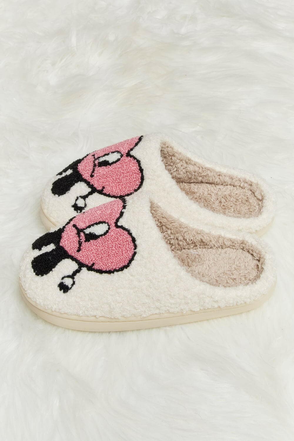 Melody Love Heart Print Plush Slippers - Love Salve