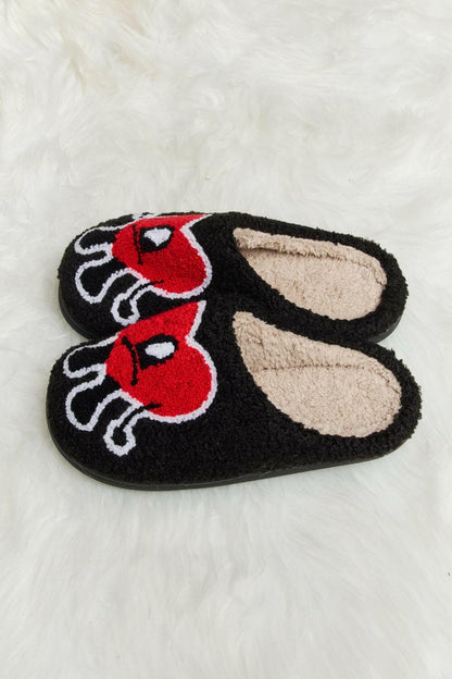 Melody Love Heart Print Plush Slippers - Love Salve