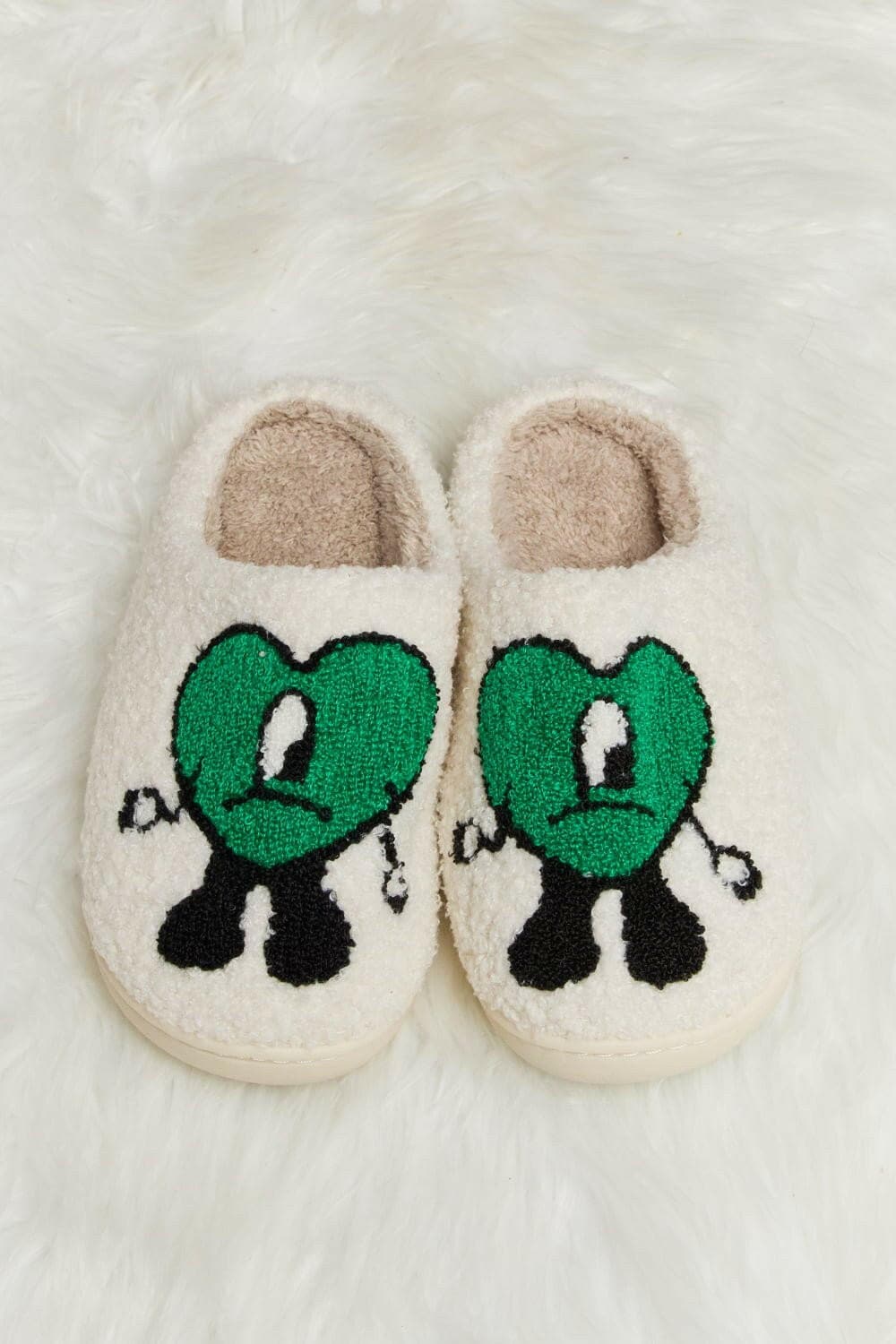 Melody Love Heart Print Plush Slippers - Love Salve