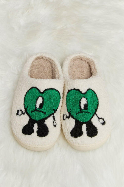 Melody Love Heart Print Plush Slippers - Love Salve