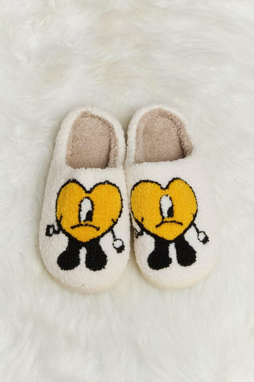 Melody Love Heart Print Plush Slippers - Love Salve