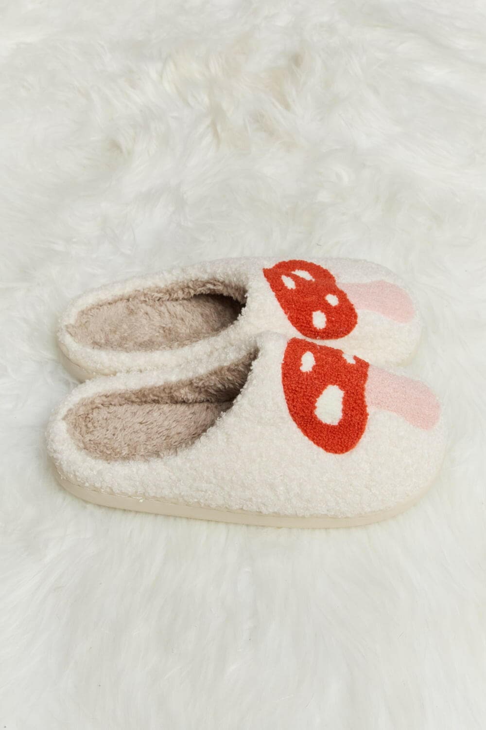 Melody Mushroom Print Plush Slide Slippers - Love Salve