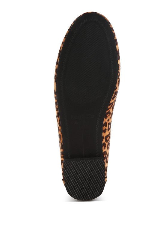 Meopa Horsebit Studs Leopard Print Loafers for Women - Love Salve 