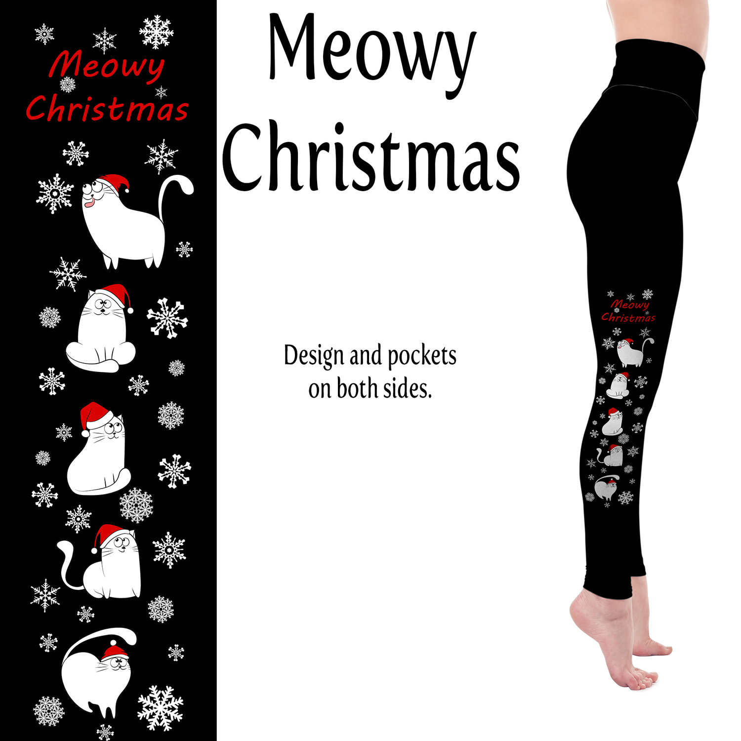 Meowy Cat Handmade Leggings with Pockets MM