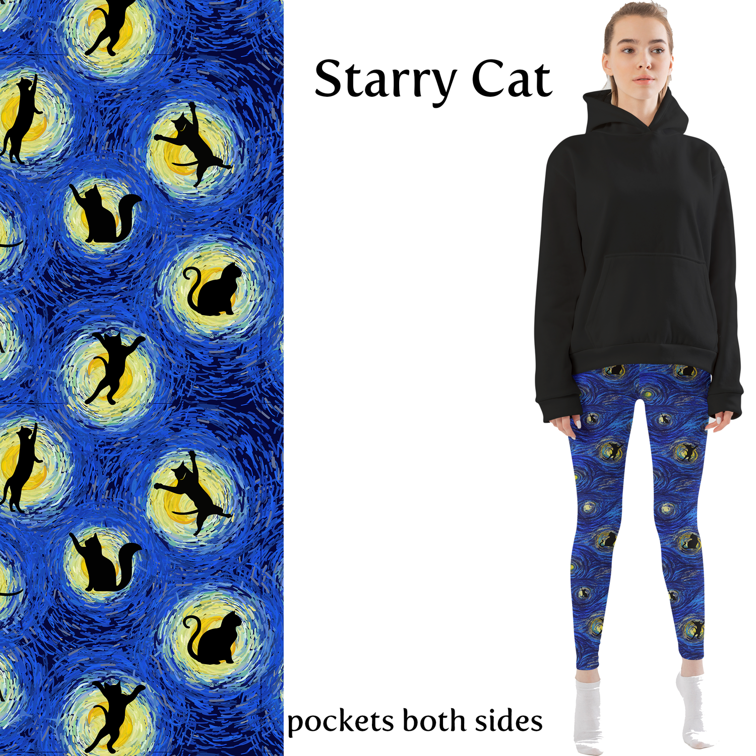 Starry Cat Leggings with Pockets MM