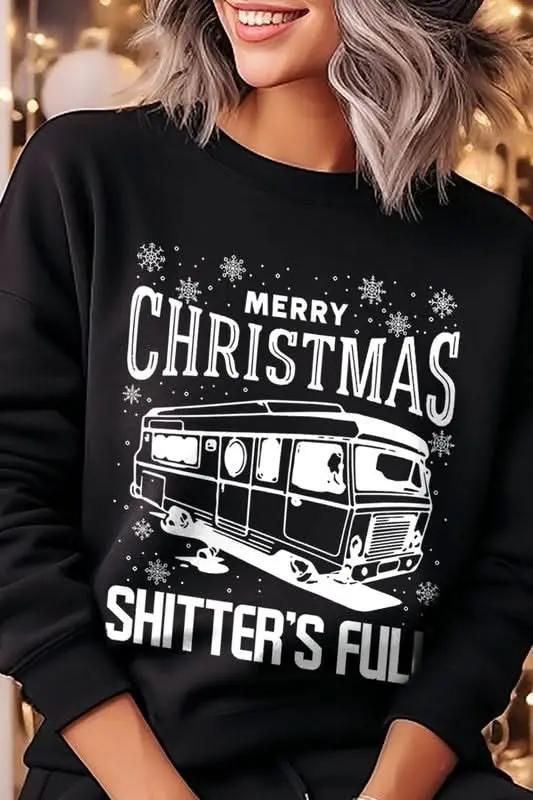 Merry Christmas Shitter's Full Graphic Sweatshirts - Love Salve 