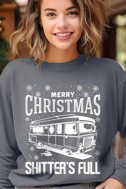 Merry Christmas Shitter's Full Graphic Sweatshirts - Love Salve 