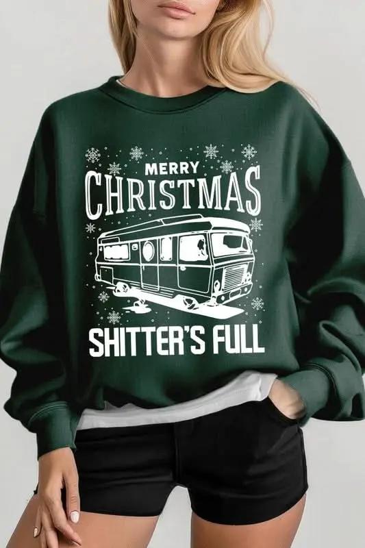 Merry Christmas Shitter's Full Graphic Sweatshirts - Love Salve 