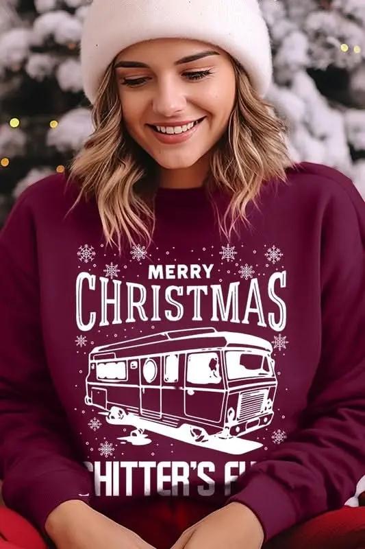Merry Christmas Shitter's Full Graphic Sweatshirts - Love Salve 