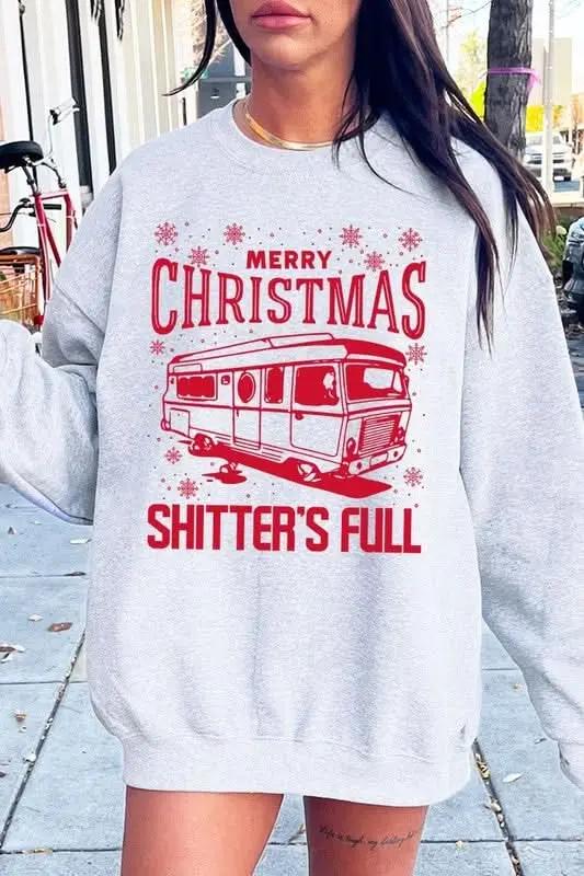 Merry Christmas Shitter's Full Graphic Sweatshirts - Love Salve 