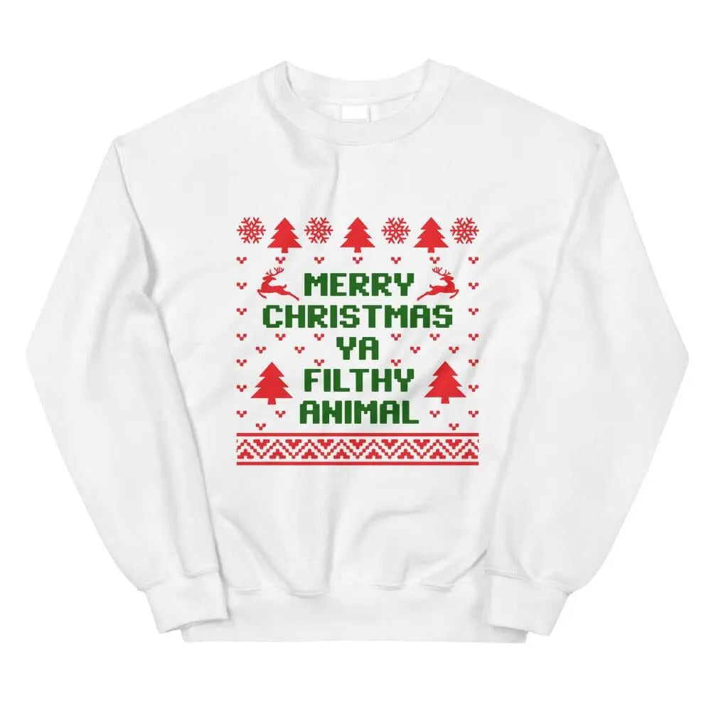 Merry Christmas Ya Filthy Animal Colored Sweatshirt Adorb Custom Tees
