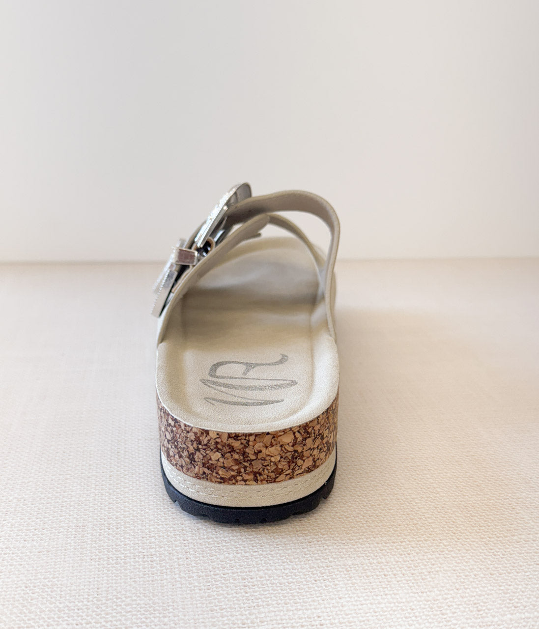 Mickie Cream Western Slides With Adjustable Buckle Straps Naughty Monkey