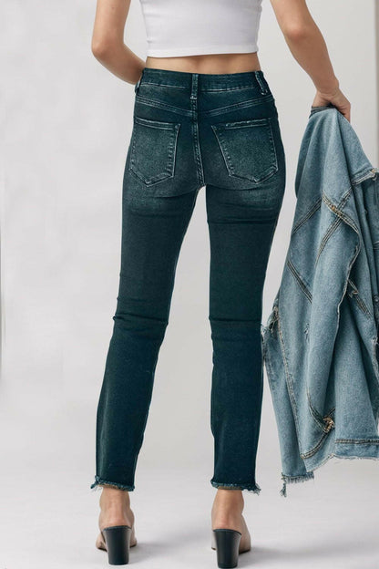 Mid-Rise Waist Skinny Jeans with Pockets - Love Salve