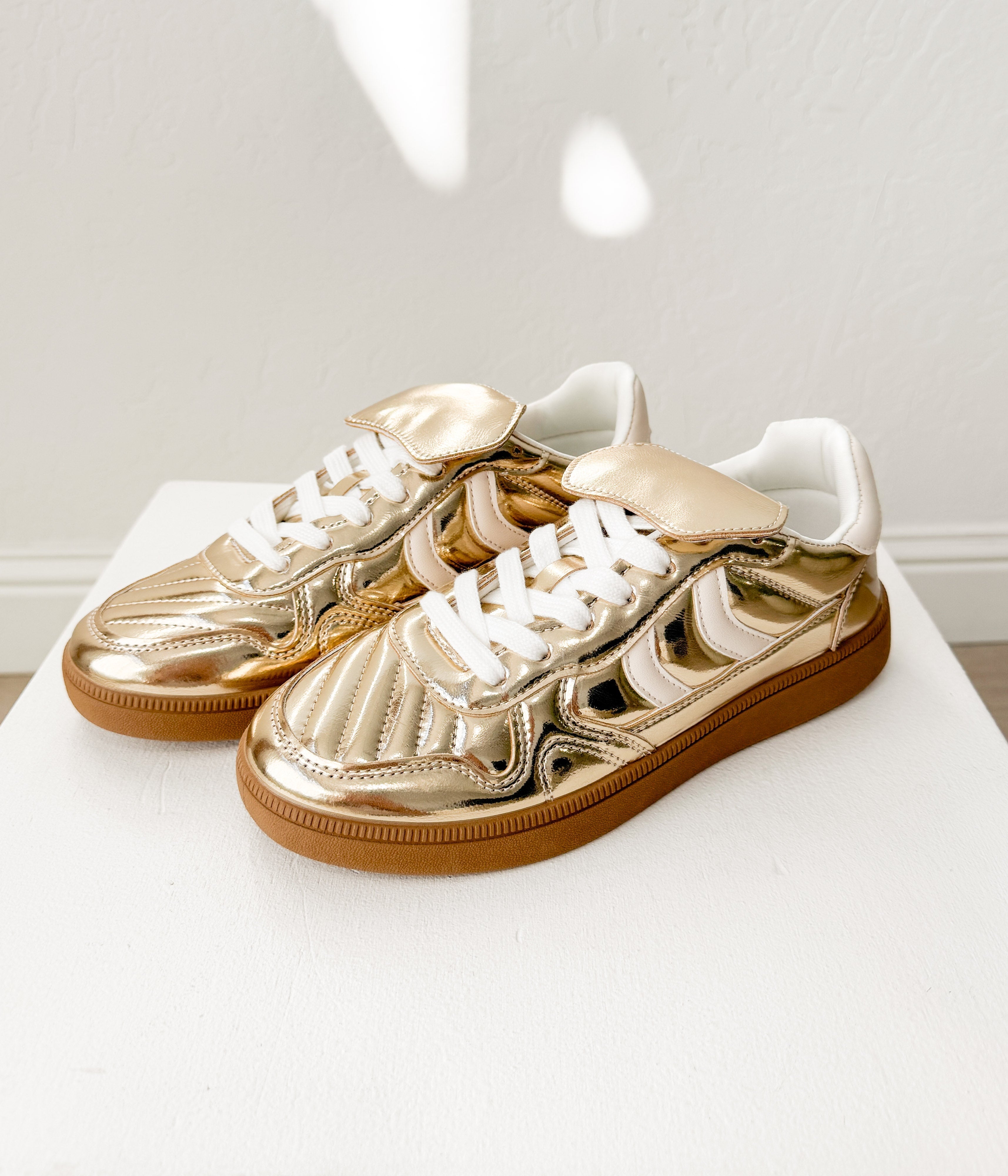 Gold Milan Metallic Sneaker With Ultra Padded Comfort Naughty Monkey