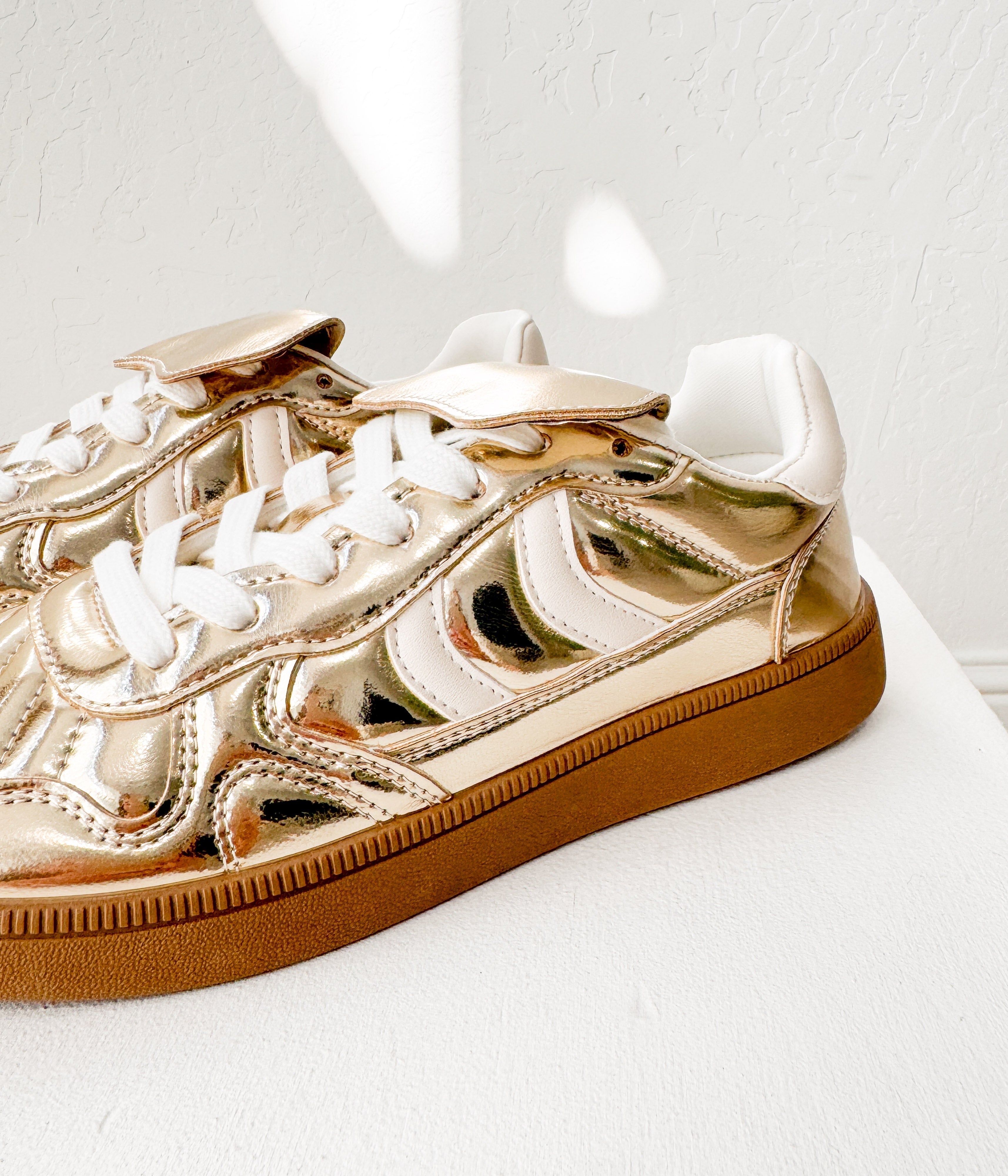 Gold Milan Metallic Sneaker With Ultra Padded Comfort Naughty Monkey