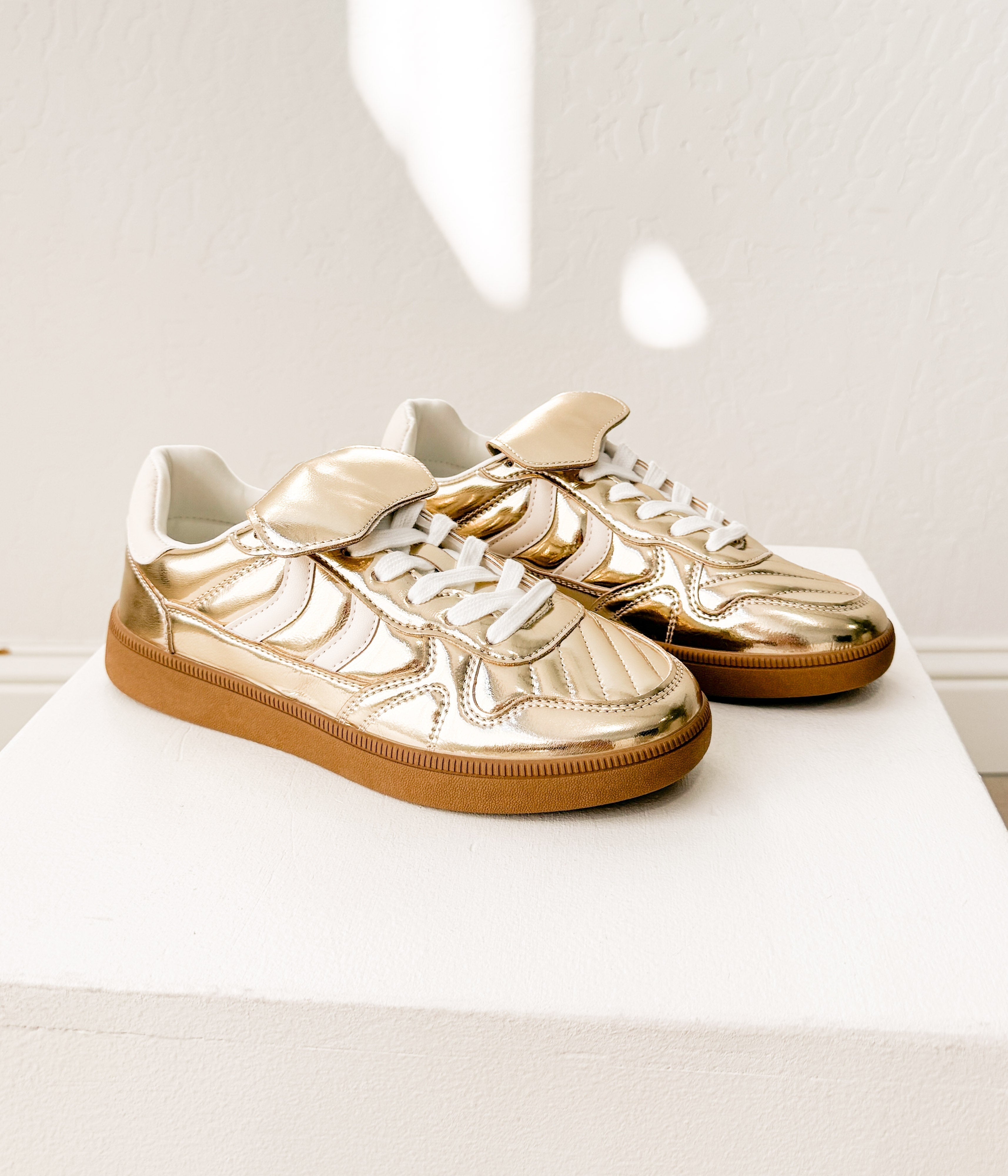 Gold Milan Metallic Sneaker With Ultra Padded Comfort Naughty Monkey
