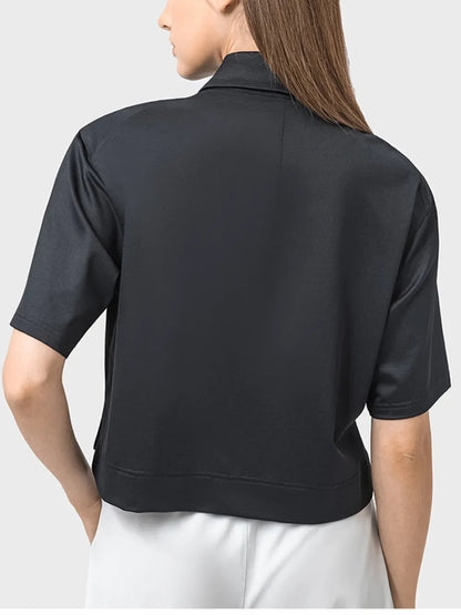 Millennia Half Button Short Sleeve Active T-Shirt for Women - Love Salve 