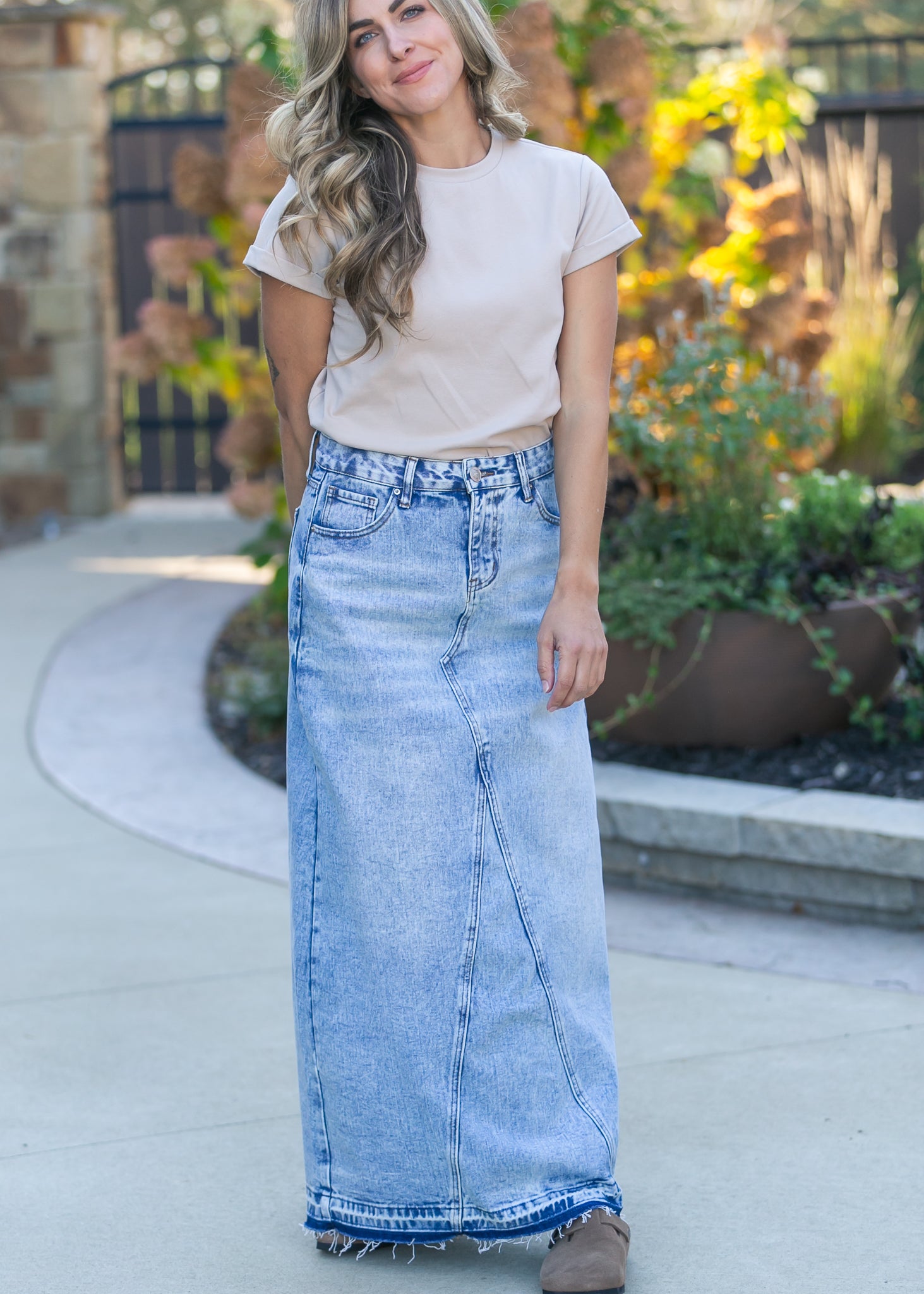 Mina Denim Maxi Skirt Inherit Co.