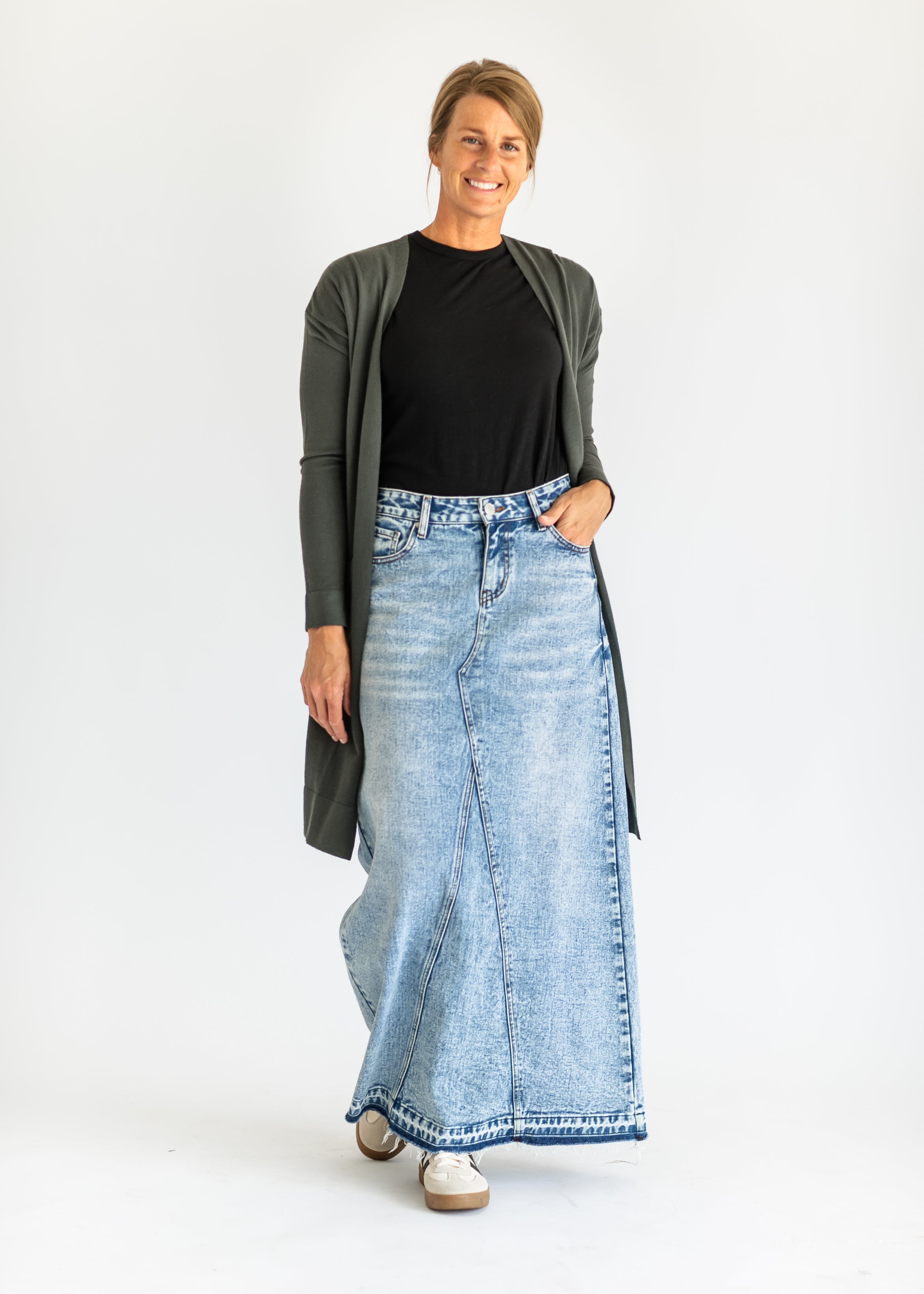 Mina Denim Maxi Skirt Inherit Co.