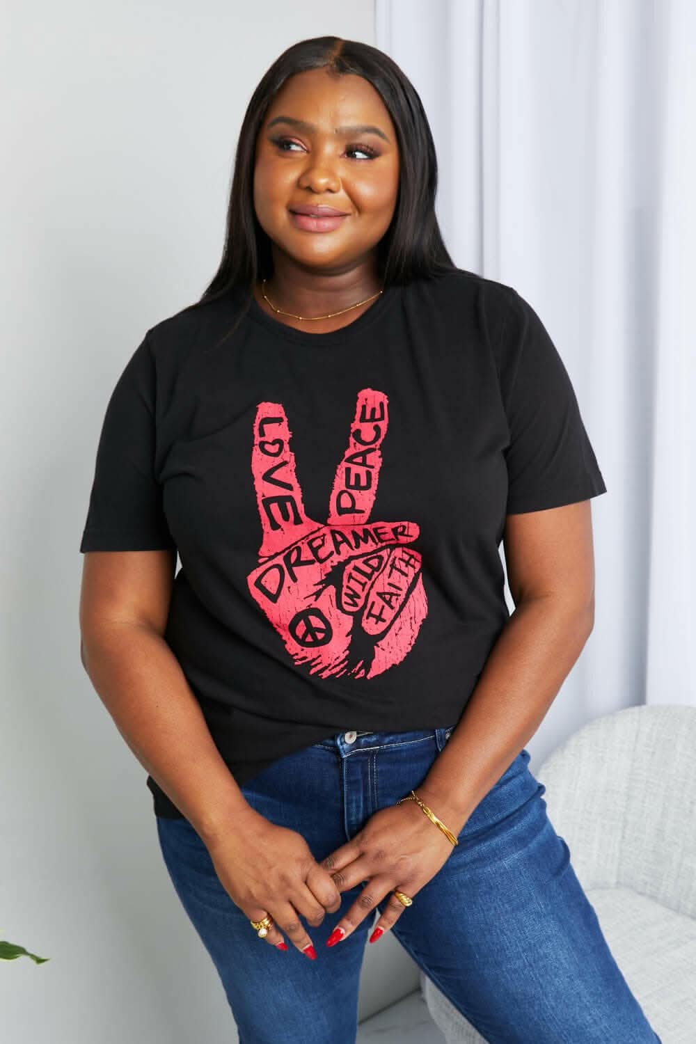 mineB Full Size Graphic Tunic T-Shirt 