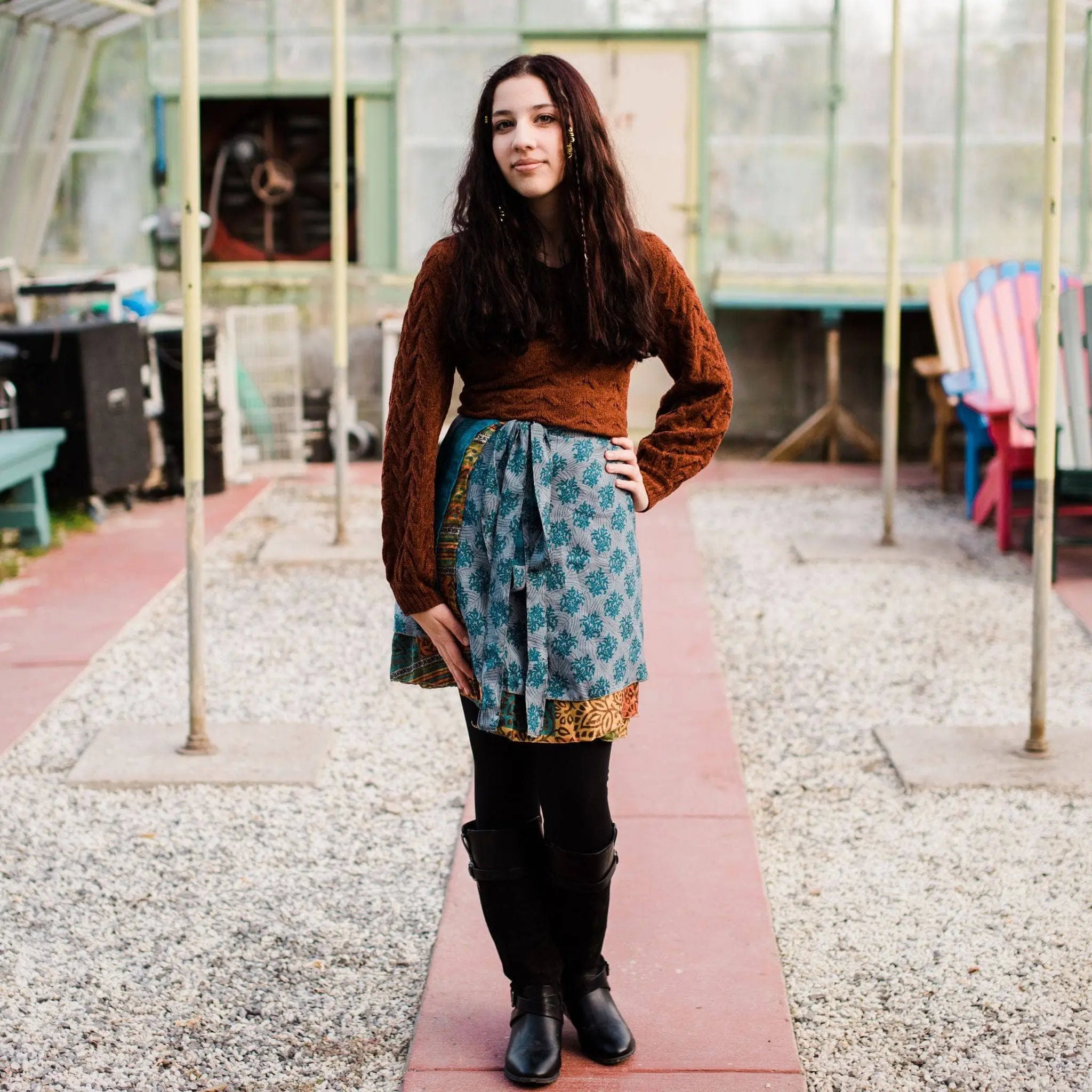 Knee-Length: "Mini" Sari Wrap Skirts Darn Good Yarn