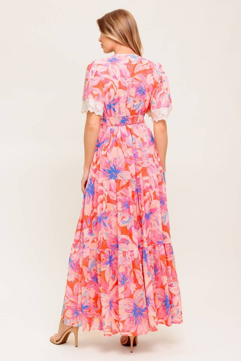 MINIMAL BLOOM WOVEN MAXI DRESS - Love Salve 