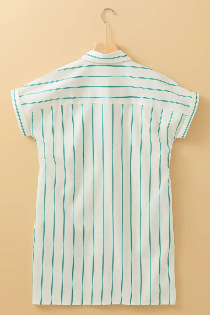 Mint Green St Patricks Striped Wide Short Sleeve Dress - Love Salve 