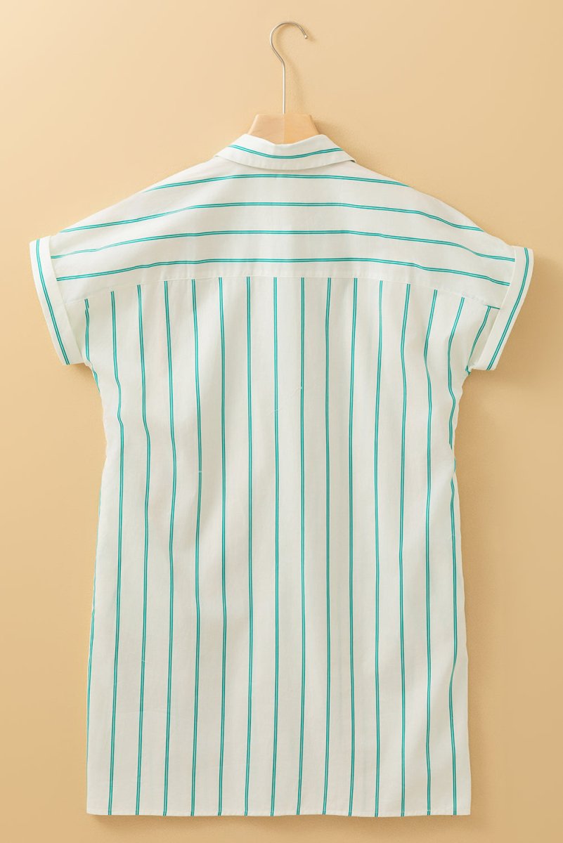 Mint Green St Patricks Striped Wide Short Sleeve Dress - Love Salve 