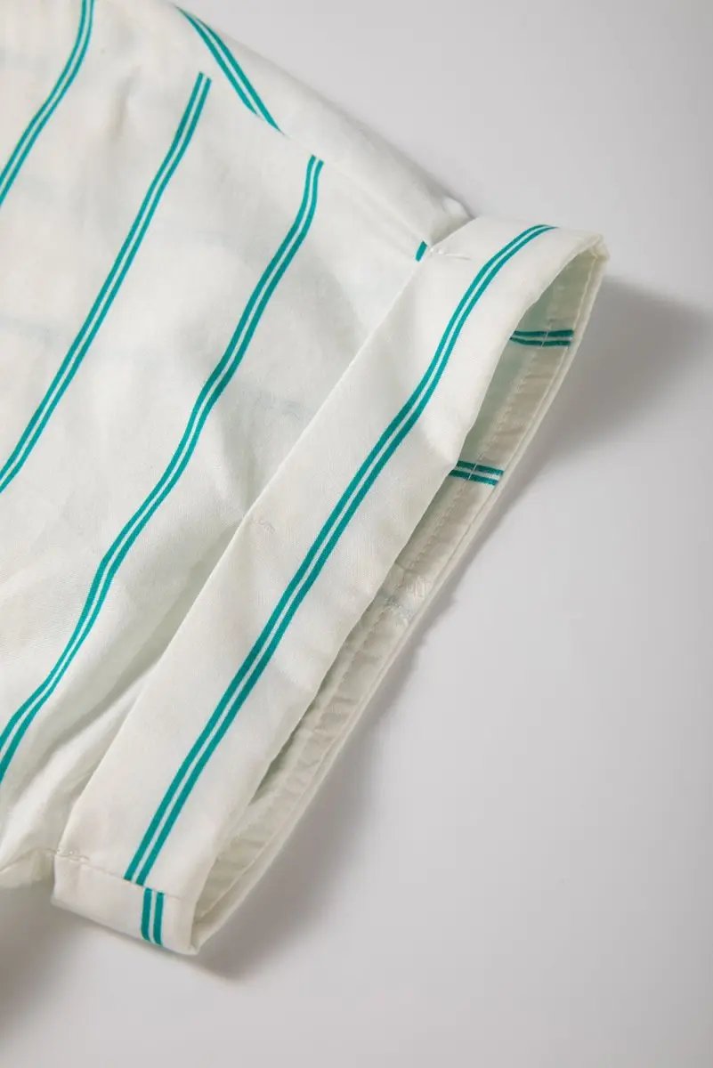 Mint Green St Patricks Striped Wide Short Sleeve Dress - Love Salve 