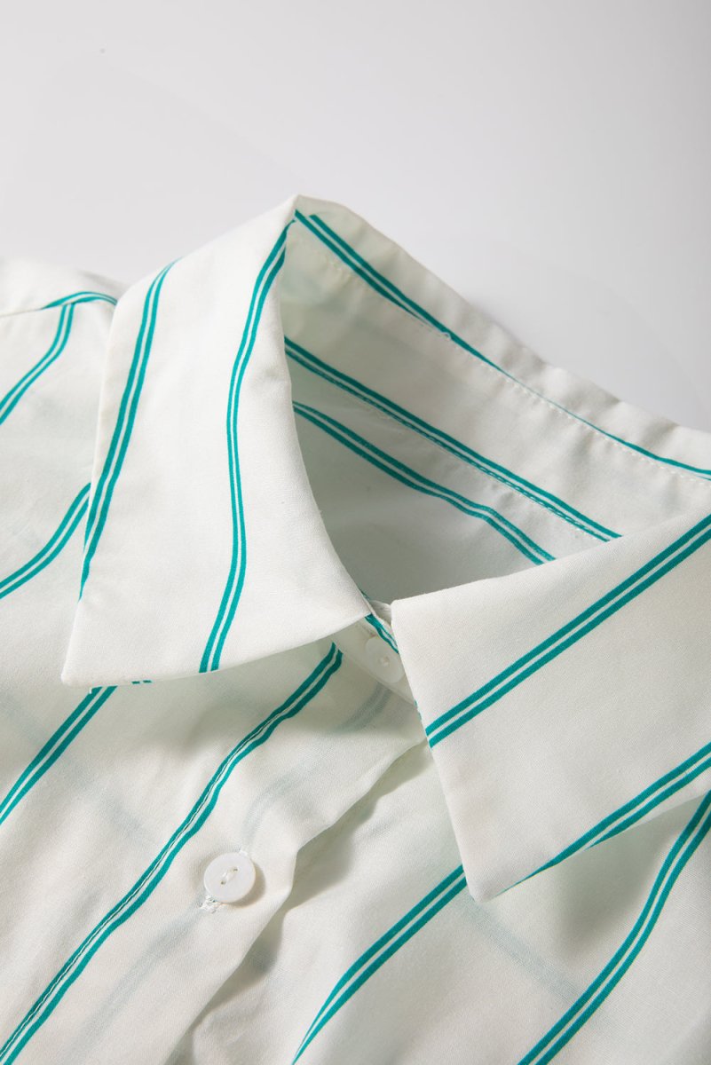 Mint Green St Patricks Striped Wide Short Sleeve Dress - Love Salve 