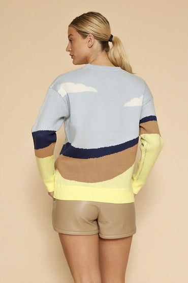 Vibrant roadrunner knit sweater - Love Salve 