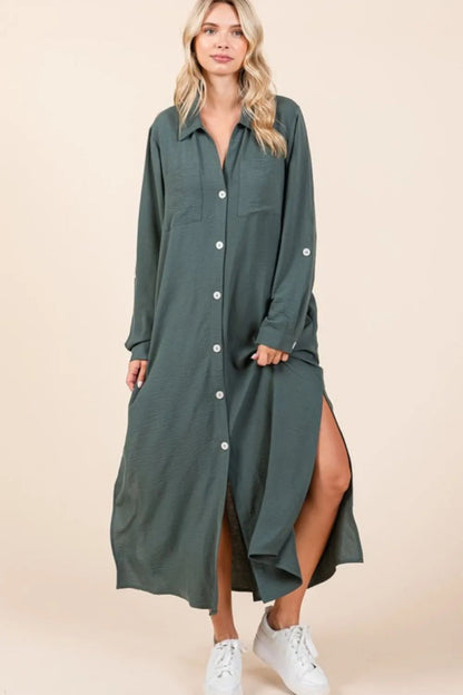 Mittoshop Airflow V-Neck Long Sleeve Maxi Dress for Women - Love Salve 