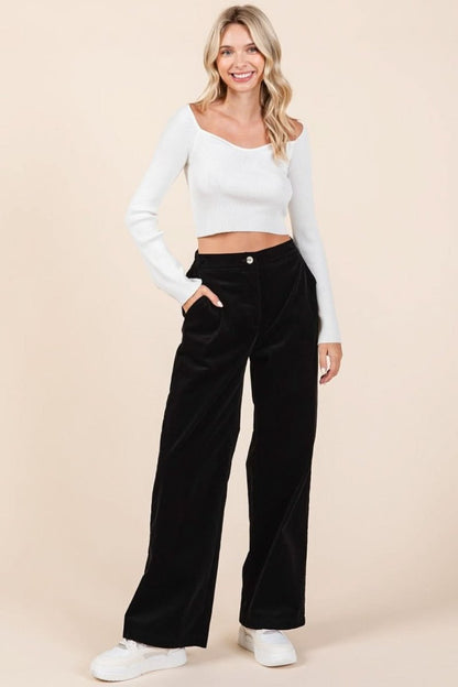 Mittoshop Corduroy Back Elastic Waist Pants - Love Salve 