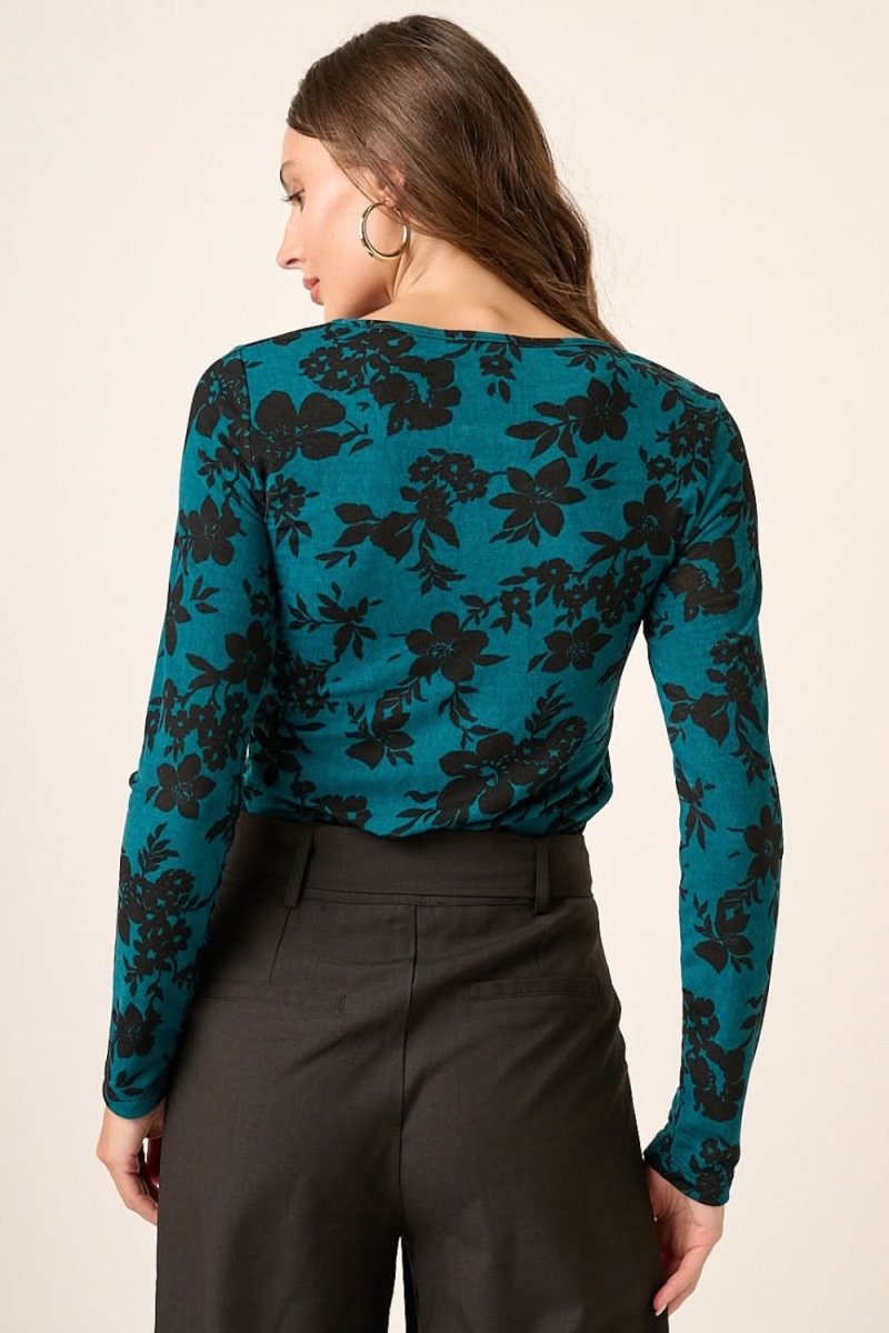 Mittoshop Flower Print Long Sleeve Knit Top - Love Salve 