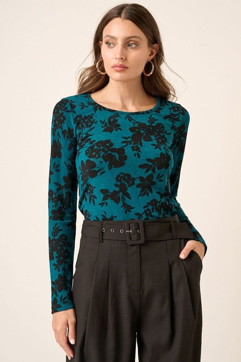 Mittoshop Flower Print Long Sleeve Knit Top - Love Salve 