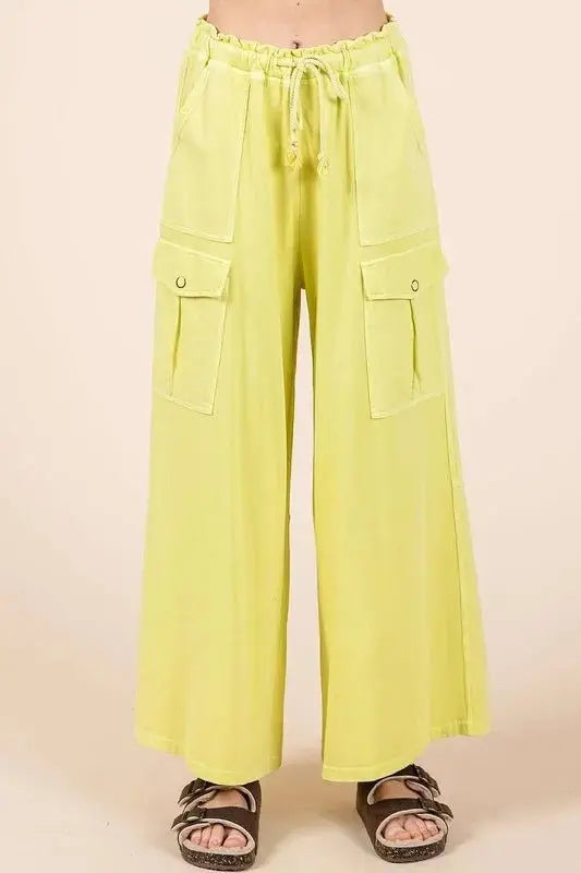 Mittoshop French Terry Cargo Wide Leg Pants for Women - Love Salve 