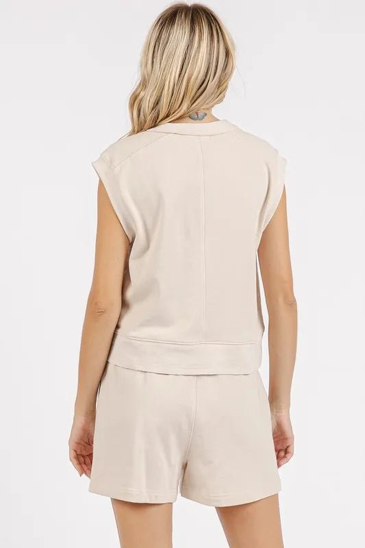 Mittoshop French Terry Crew Neck Top and Shorts Set - Love Salve