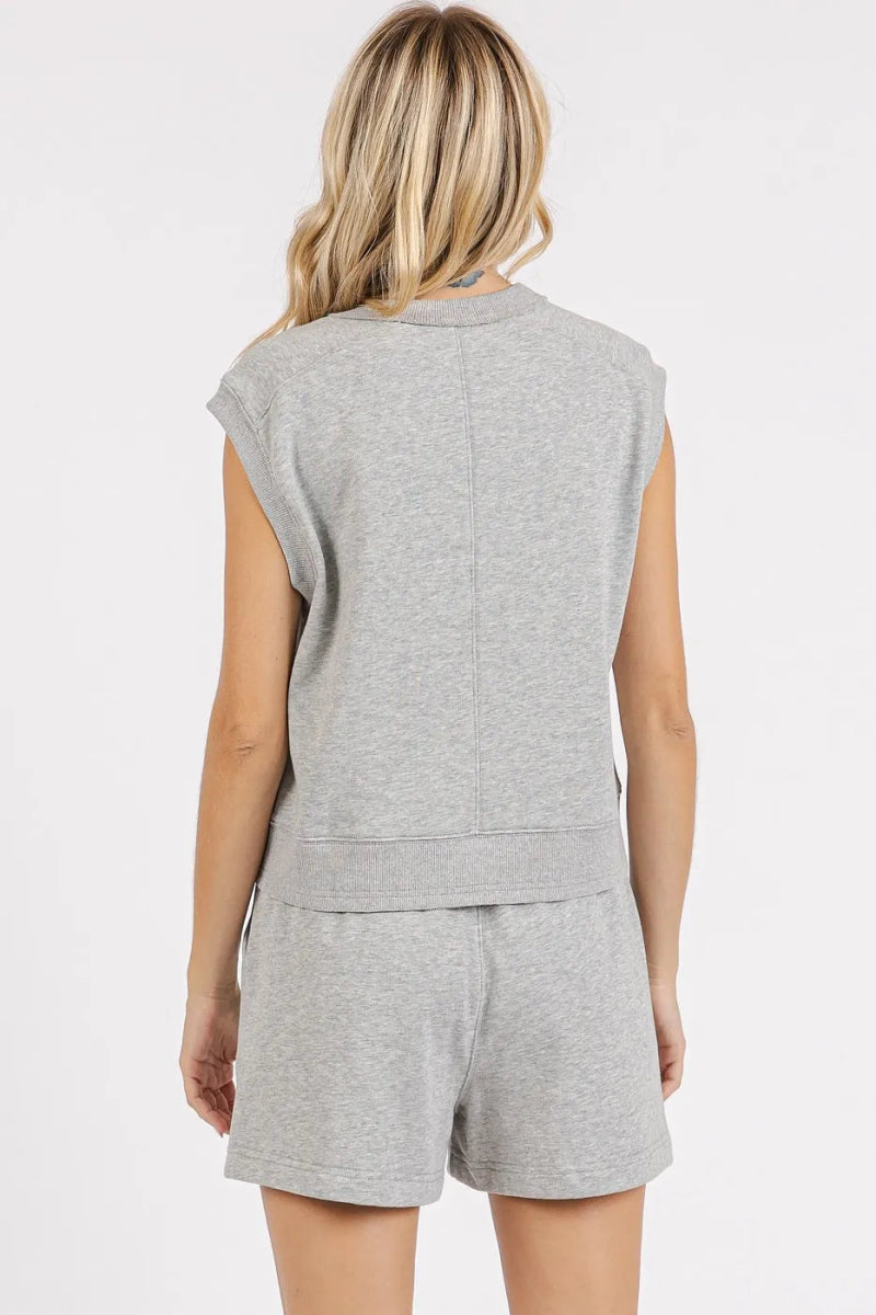 Mittoshop French Terry Crew Neck Top and Shorts Set - Love Salve