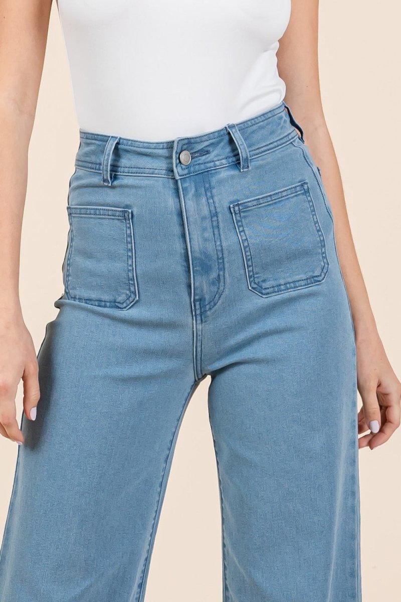 Mittoshop High Waist Wide Leg Jeans for Women Stylish Fit - Love Salve 
